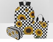 checkerboard sunflower backpack