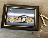 Steampunk Gold Gears / Steampunk Supply Selection / BMW model Code M 359 / Steampunk Altered Art / Vintage Antique Rectangle Watch
